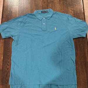 (Vintage, mid 2000’s) Polo by Ralph Lauren Men's Teal Polo Shirt (never worn)